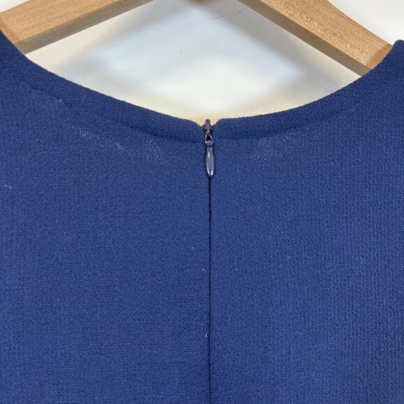 PAROSH Long Sleeve Dress Crepe Back Zip Slit Navy Blue Women’s Size XS - Picture 4 of 8